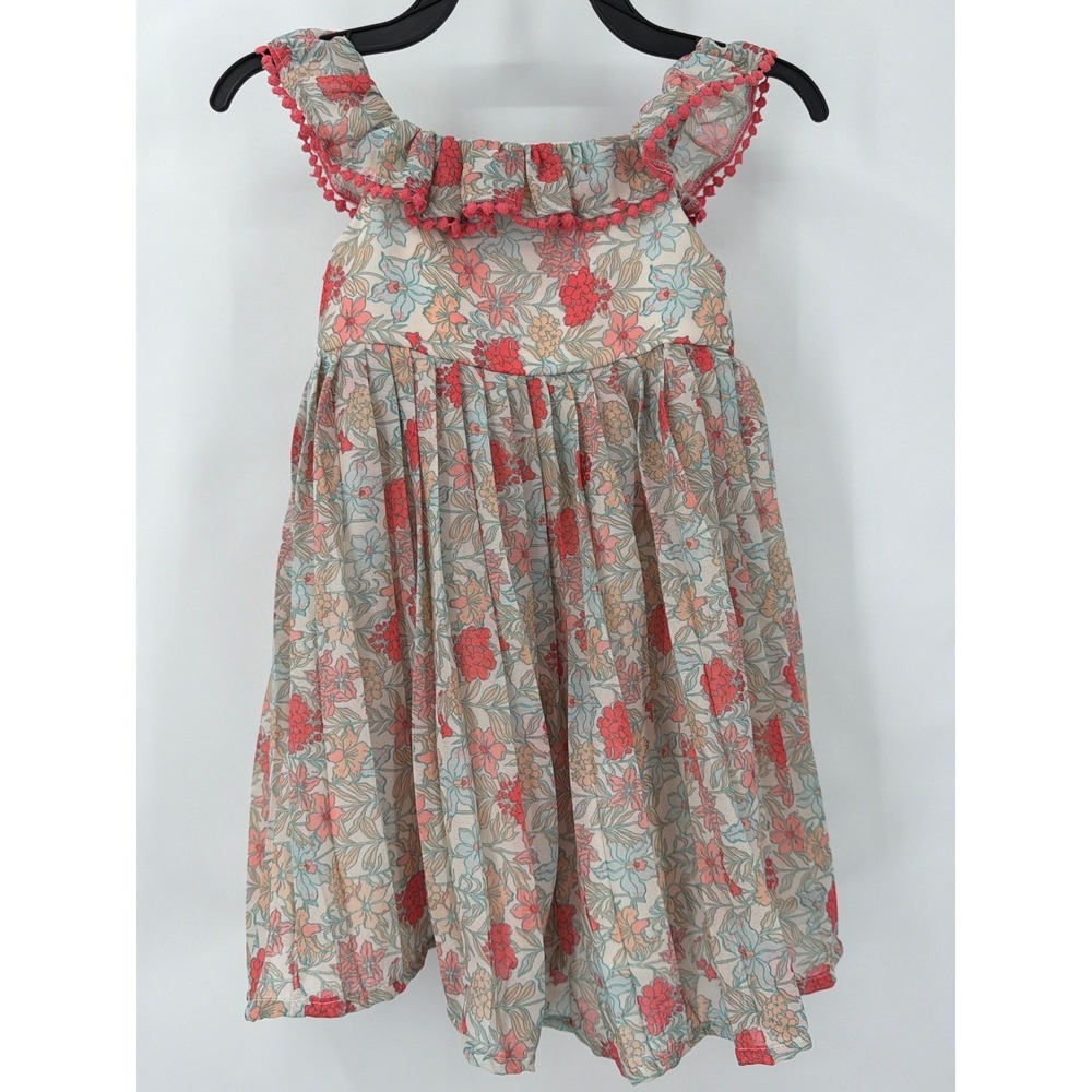 Haute Hippie Kids Floral Pleated embroidered trim Dress 3T Spring Easter